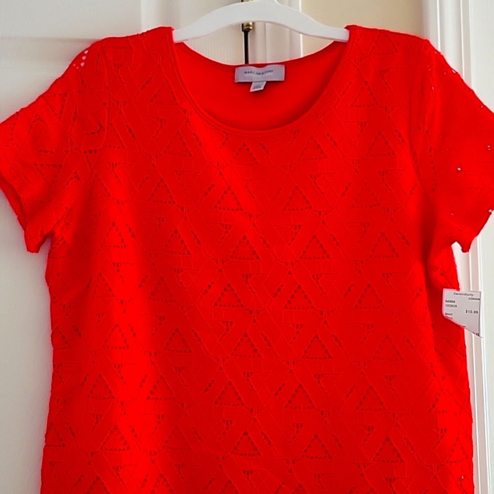 Bright red shirt